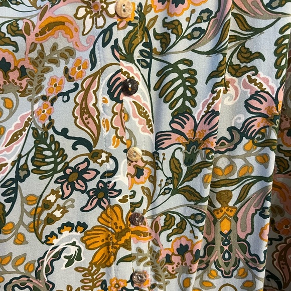 DR2 Floral Print Cap Sleeve Top Plus Size 1X - Picture 7 of 9